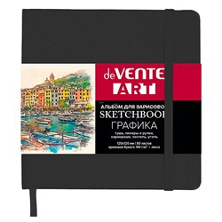 Скетчбук для рисования, скетчинга и записей А6 (120x120 мм) 80 листов "ART" кремовая бумага
