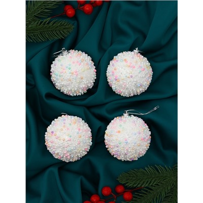 Ёлочные игрушки «Абель», шары новогодние, d=7 см, 4 шт., колор