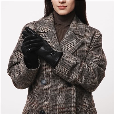 Перчатки женские, безразмерные, без утеплителя, цвет чёрный