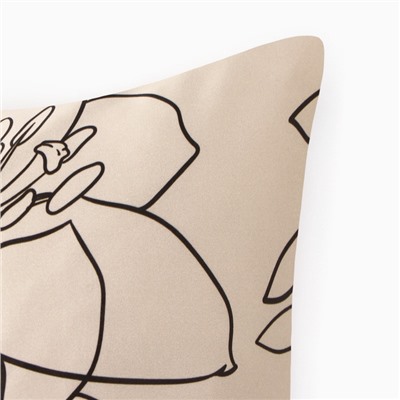 Комплект наволочек «Этель» Graphic flowers, 50×70 см, 2 шт., мако-сатин, хлопок 100%