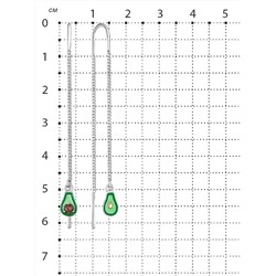 Серьги-продёвки из серебра с эмалью и фианитом родированные-Авокадо 925 пробы лпа-00