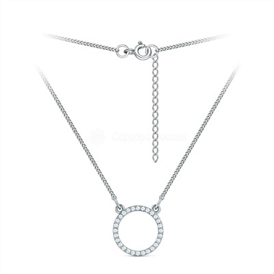 Колье из серебра с фианитами родированное 925 пробы пк-014р200