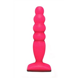 Розовый анальный стимулятор Large Bubble Plug - 14,5 см.
