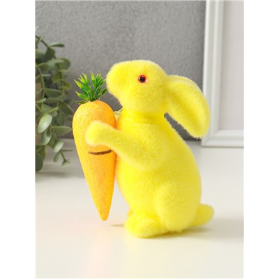 Фигурка пасхальная «Жёлтый заяц с морковкой», 6.5×12×15.5 см