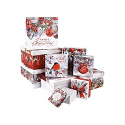 Набор подарочных коробок 10 в 1 «Счастливого Нового года», 10×10×6–28×28×15 см