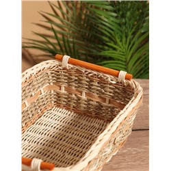 Корзина плетёная, 30×22×11 см, ротанг