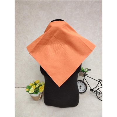 Платок косынка на голову и шею, хлопок, цвет оранжевый