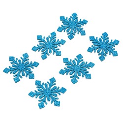 Новогодний декор «Снежинки», на клеевой основе, набор 6 штук, голубой
