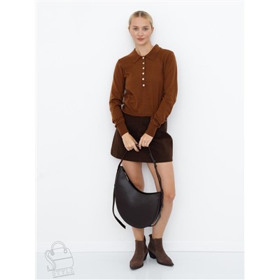 Сумка женская кожаная 1032M coffee Polina&Eiterou  в Новосибирске