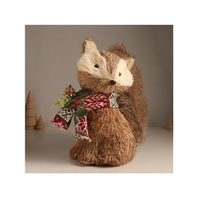 Фигурка новогодняя «Лисичка в вязаном шарфике», 13×25×24 см