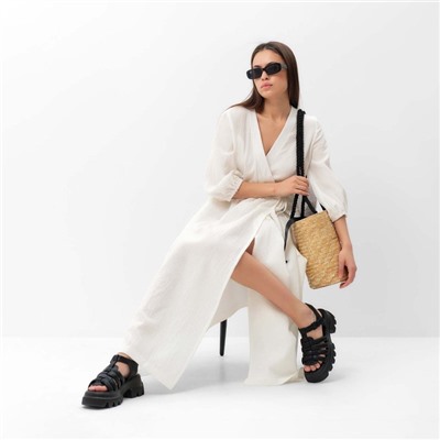 Платье на запах миди женское MIST Summer time, размер 44-46, белое