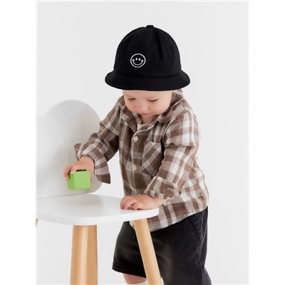 Рубашка для мальчика Крошка Я Муслин, рост 80-86 см, коричневая