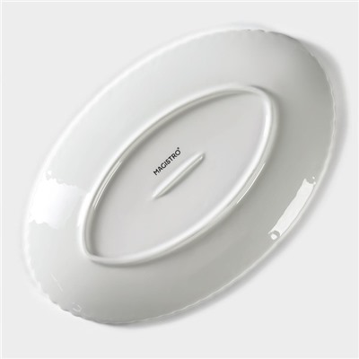 Блюдо овальное Magistro «Лакомка», 25×16×1.5 см, фарфор, цвет белый