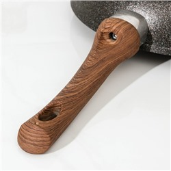 Сковорода KUKMARA Granit Ultra original, d=26 см, пластиковая ручка, антипригарное покрытие, алюминий, чёрная