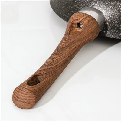 Сковорода KUKMARA Granit Ultra original, d=26 см, пластиковая ручка, антипригарное покрытие, алюминий, тёмно-коричневая