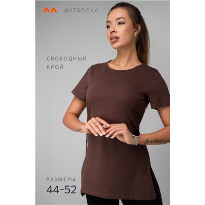 Женская удлиненная футболка с разрезами Happyfox