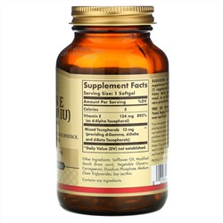 Solgar, Naturally Sourced Vitamin E, 200 IU, 100 Vegetarian Softgels