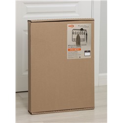 Вешалка настенная с полкой, 9 крючков, 2 яруса, 73×22×58 см, коричневая