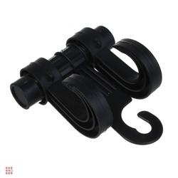 Вешалка-крючок на подголовник, два крючка, чёрный