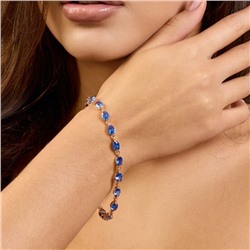 Браслет на руку ювелирная бижутерия коллекция "Дубай", вставка: фианиты, цвет: синий, арт.414.082