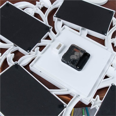 Фоторамка коллаж с часами Дерево 53х45 см / K9097 /уп 18/ 6 фото