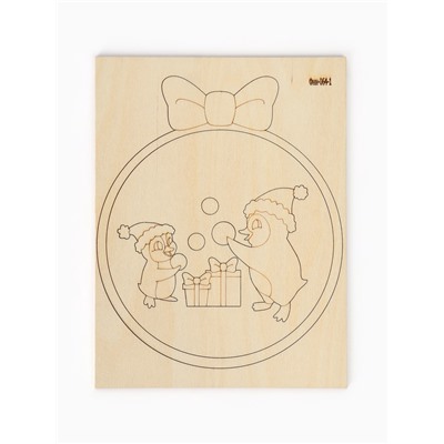 Роспись по дереву, панно 3D «Украшаем ёлку», набор для творчества