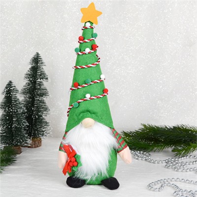 Новогоднее украшение Гном ЕЛКА 14x7x35 см / N102 /уп 100/ микс