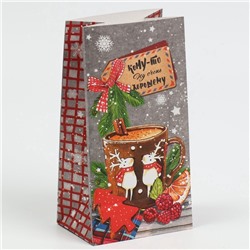 Пакет подарочный без ручек новогодний «Кому‒то ну очень хорошему», 10×19.5×7 см