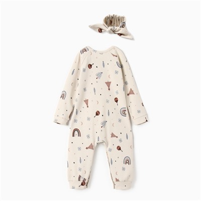 Комбинезон детский с повязкой «Крошка Я. Новогодние игрушки», рост 86-92 см