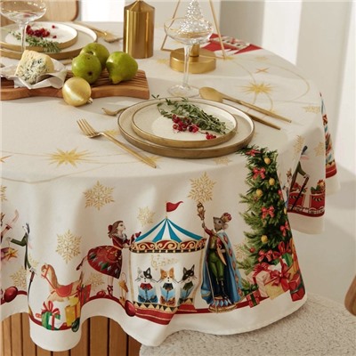 УЦЕНКА Скатерть Этель "Щелкунчик" d=220 см, 100% хл, саржа 190 г/м2