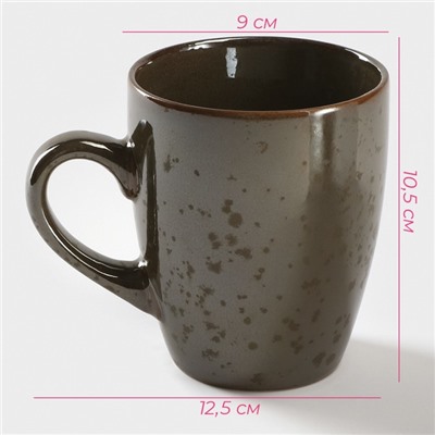 Кружка Доляна «Норди», 340 мл, керамика, коричневая