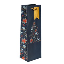 Пакет подарочный 12х36х9см под бутылку / 9069 /уп 12/600/Новый год