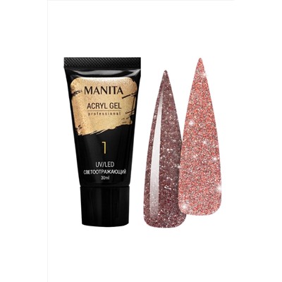 Manita Professional Акриловый гель для ногтей светоотражающий №01, 30 мл KRISTALLER, 1116823