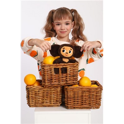 Свитшот для девочки Цветочки арт. СД-013-056 (Крем/апельсины)