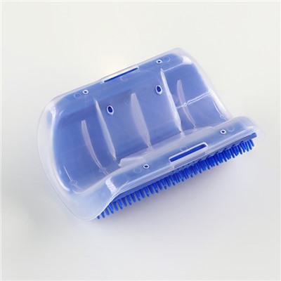 Массажёр - чесалка на угол, размер S, 13.5×9×5 см, с кошачьей мятой, синий