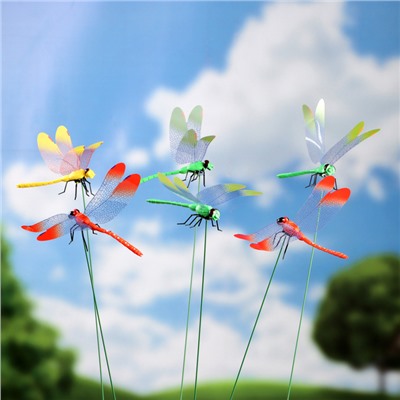 Штекер «Стрекоза Сенди», 14×9 см/45 см, набор 6 шт., МИКС