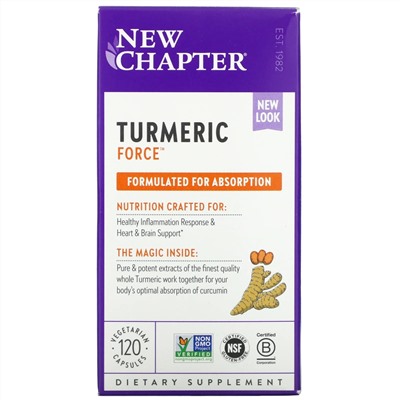 New Chapter, Turmeric Force, 120 Vegetarian Capsules