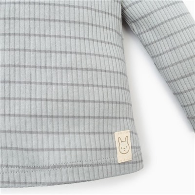 Лонгслив Крошка Я BASIC LINE, рост 62-68 см, полоска серая