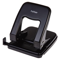 Дырокол на  40 л. металл "Record" черный ,с линейкой 092225 Хатбер