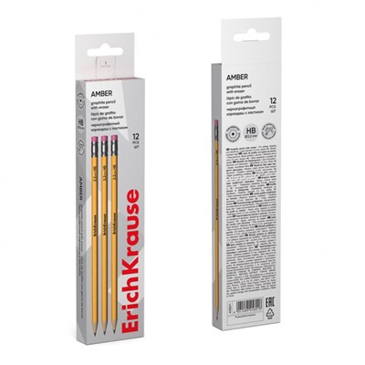 Карандаш черногр. 45601 "Янтарь" НВ с ластиком ErichKrause