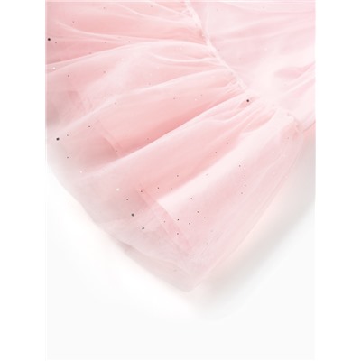 Платье нарядное для девочки MINAKU: PartyDress, рост 128-134 см, однотонное, розовое