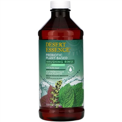 Desert Essence, Prebiotic, Plant-Based Brushing Rinse, Mint, 15.8 fl oz (467 ml)