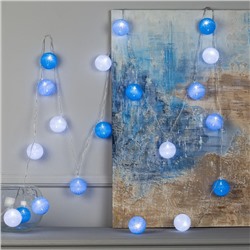 УЦЕНКА Гирлянда «Нить» 5 м с насадками «Клубки морские», IP20, прозрачная нить, 20 LED, свечение белое, 220 В