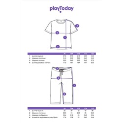 Комплект трикотажный для девочек: фуфайка (футболка), бриджи PLAYTODAY, 1073723