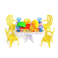 Набор мебели "Обеденный стол" 14 предметов, под колпаком