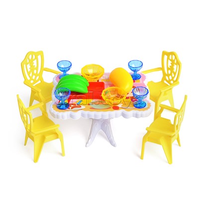 Набор мебели "Обеденный стол" 14 предметов, под колпаком