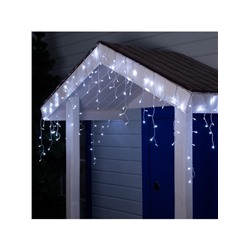 Гирлянда «Бахрома» 4×0.6 м, IP44, прозрачная нить, 180 LED, свечение белое, мерцание белым, 220 В