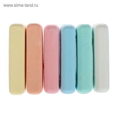 Мелки цветные для асфальта, Calligrata TOP, брусок, 6 штук, МИКС