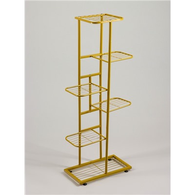 Подставка для цветов Greengo, 6 полок, 44×22×105 см, напольная, металл, цвет золотой