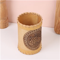 Туес «Шишки», 8×8×10 см, береста